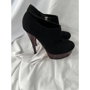 Alejandro ingelmo Black Suede Purple Platform Bootie heels Size 39‎